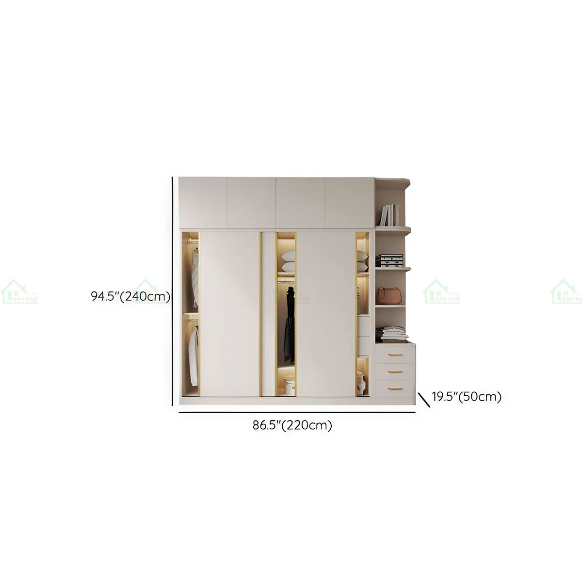 Tủ Quần Áo Cửa Lùa Đẹp Hiện Đại TAL10