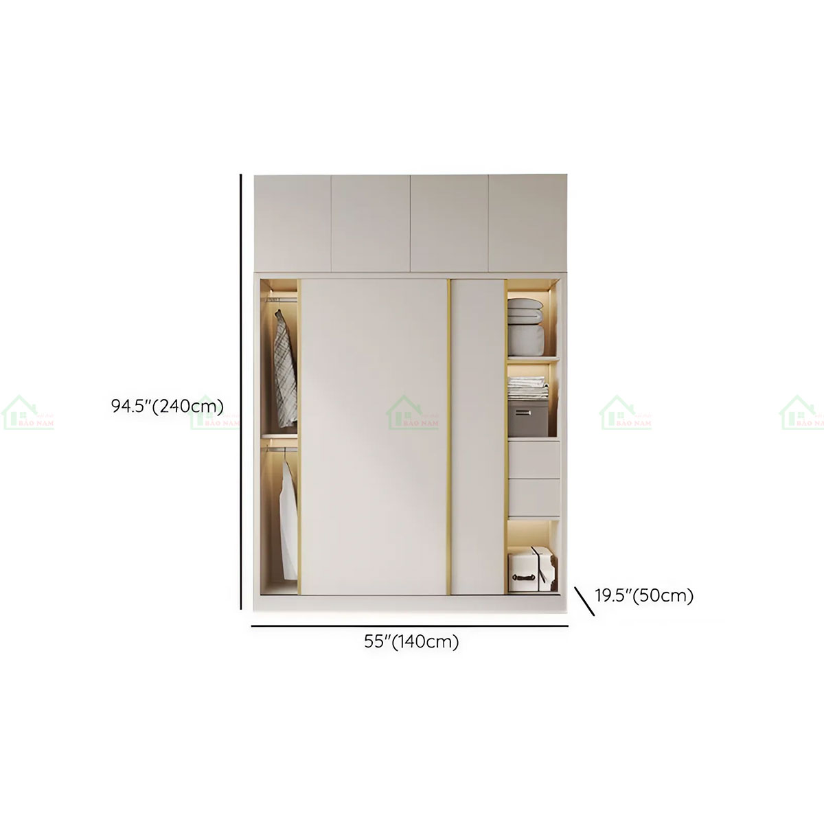 Tủ Quần Áo Cửa Lùa Đẹp Hiện Đại TAL10