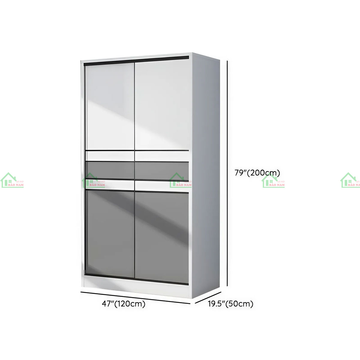 Tủ Quần Áo Cửa Lùa Màu Trắng Đẹp Hiện Đại TAL02