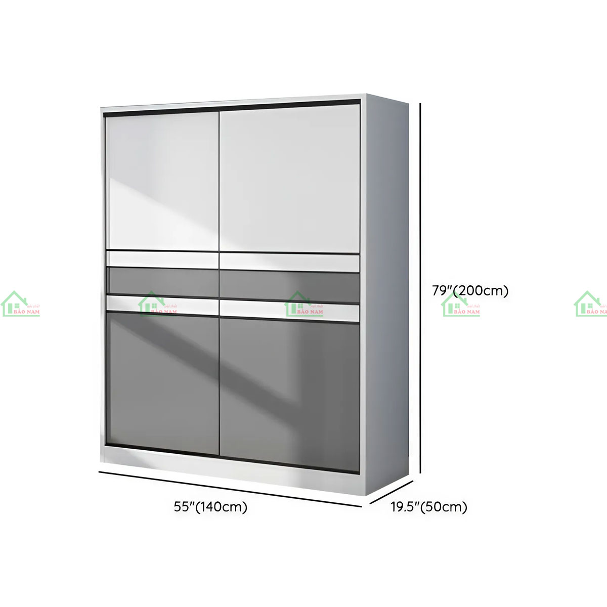 Tủ Quần Áo Cửa Lùa Màu Trắng Đẹp Hiện Đại TAL02