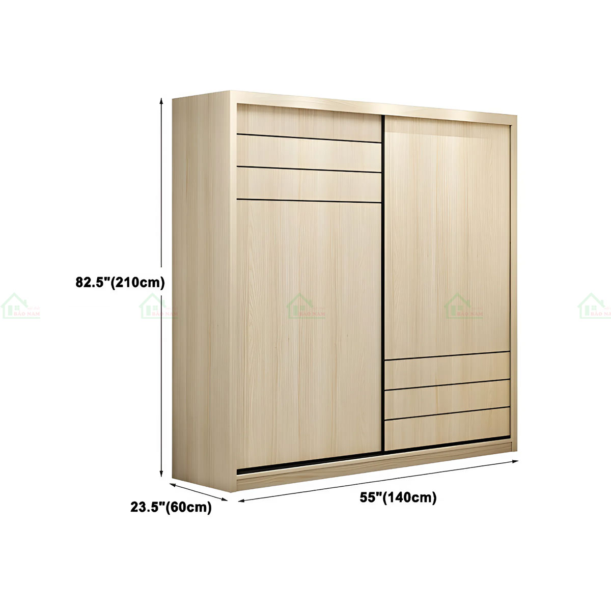 Tủ Quần Áo Cửa Lùa Vân Gỗ Hiện Đại Đẹp TAL32