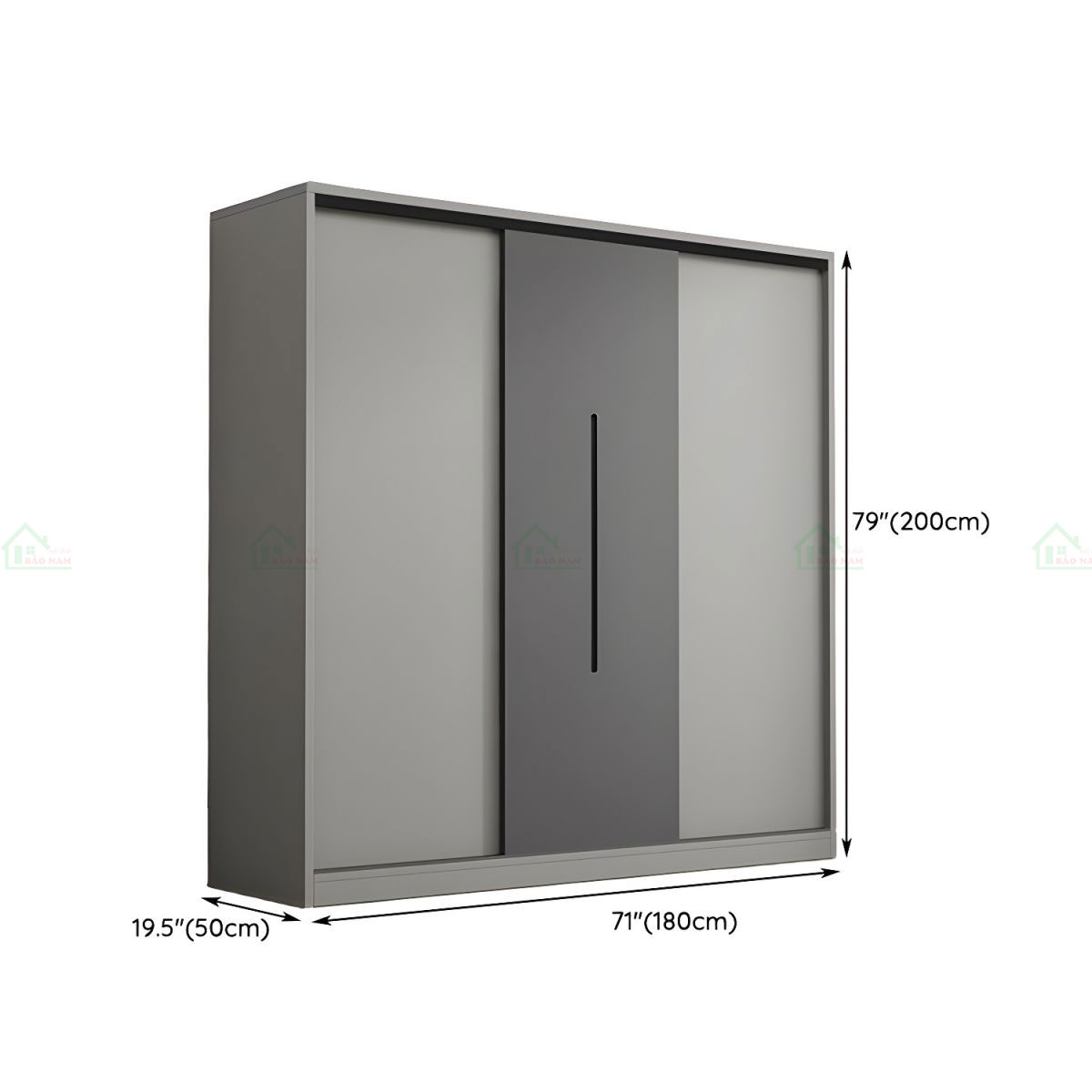 Tủ Quần Áo Gỗ Công Nghiệp MDF 3 Cánh Lùa Đẹp Hiện Đại TAL20