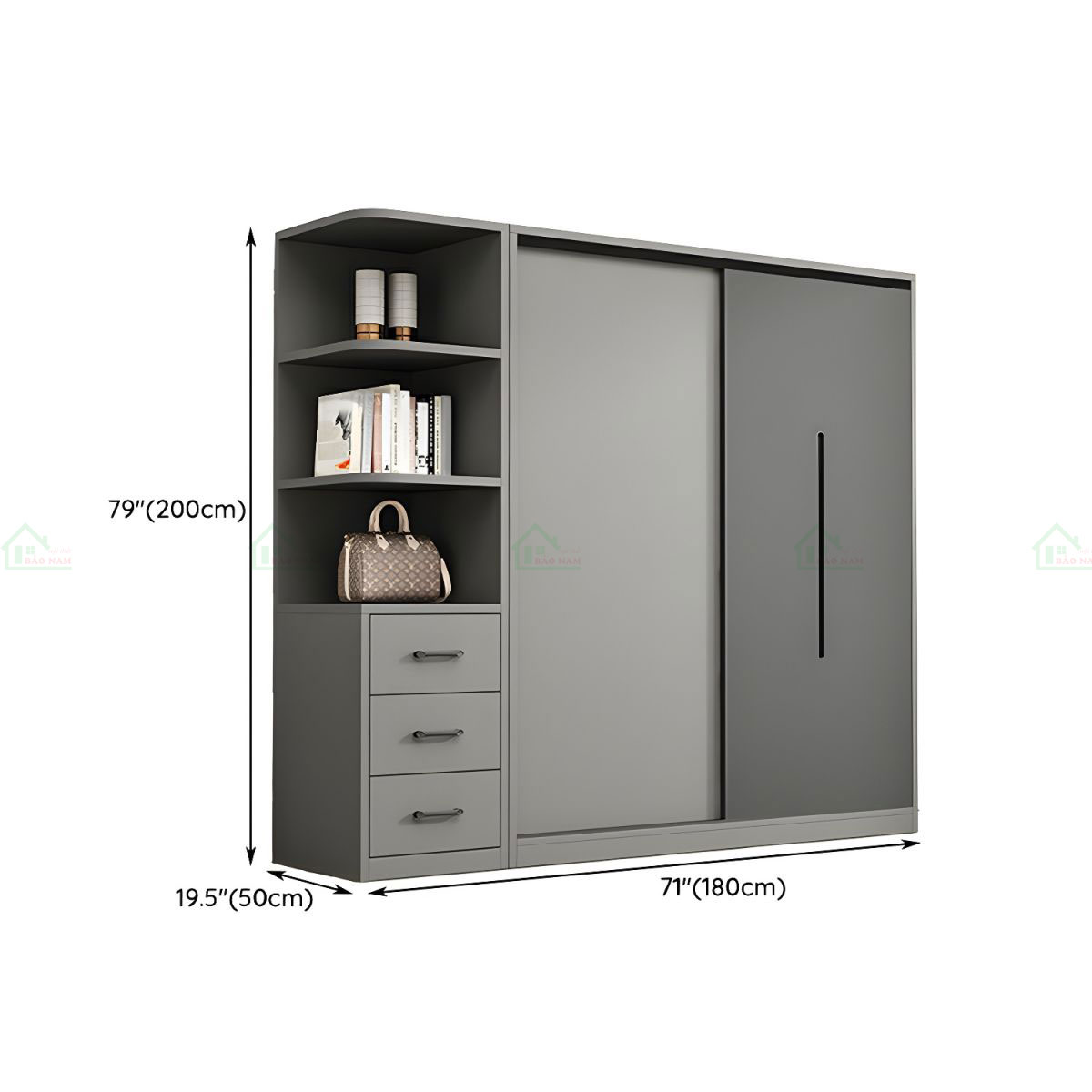 Tủ Quần Áo Gỗ Công Nghiệp MDF 3 Cánh Lùa Đẹp Hiện Đại TAL20