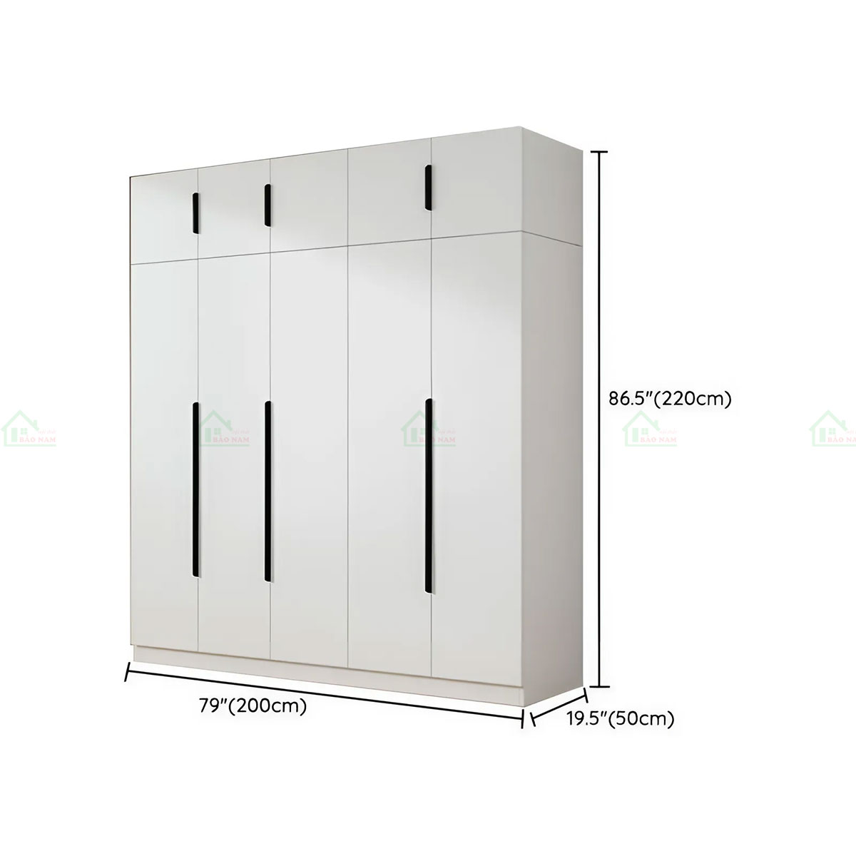 Tủ Quần Áo Gỗ Công Nghiệp MDF Màu Trắng Đẹp Hiện Đại TA34