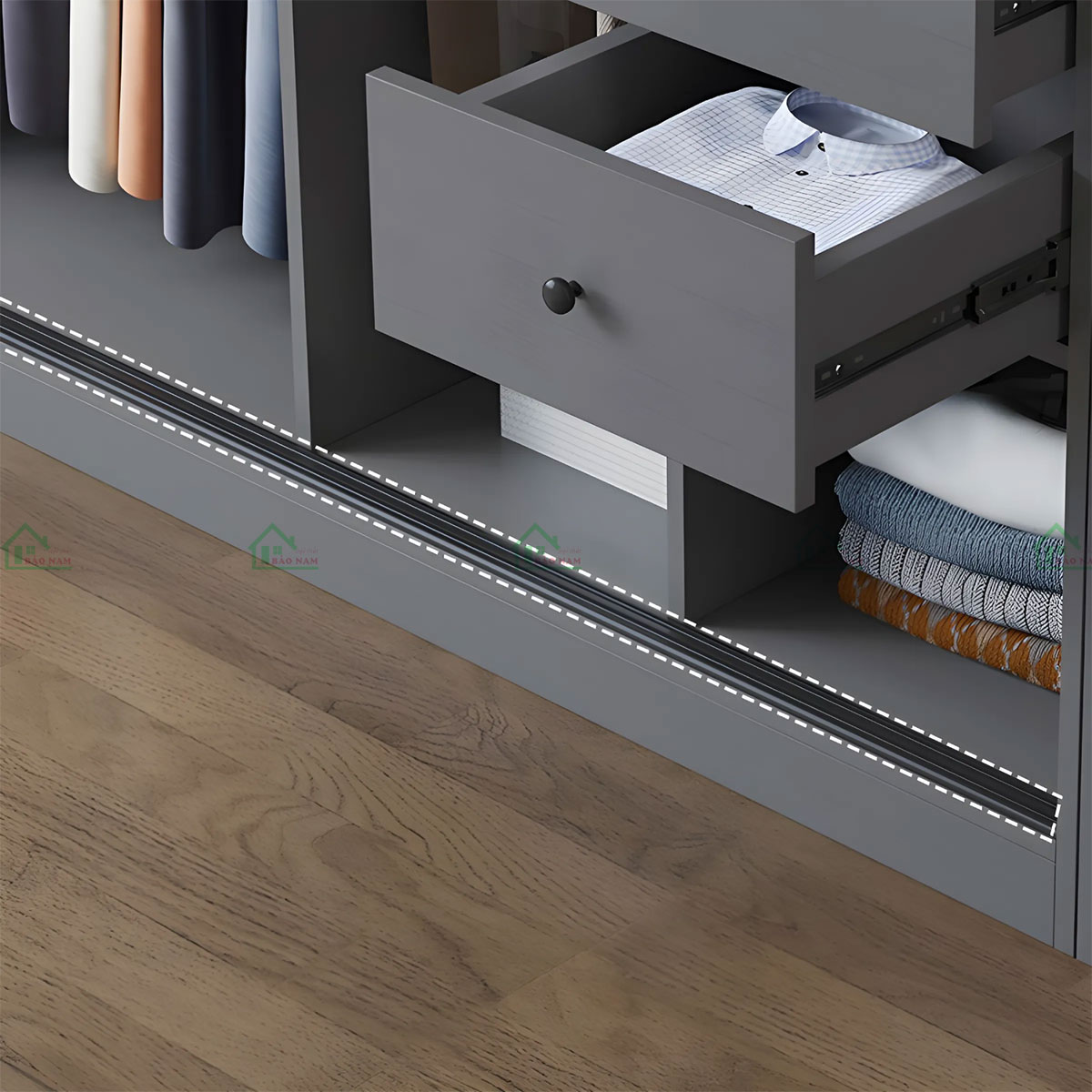 Tủ Quần Áo Gỗ MDF Cánh Lùa Hiện Đại TAL25