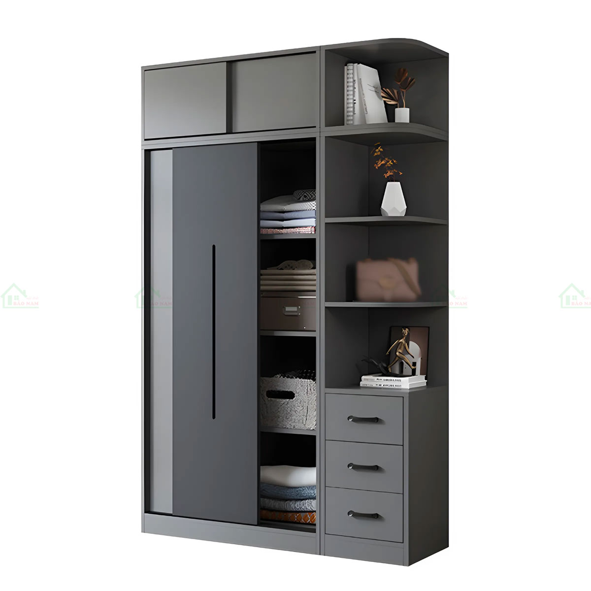 Tủ Quần Áo Gỗ MDF Cánh Lùa Hiện Đại TAL25