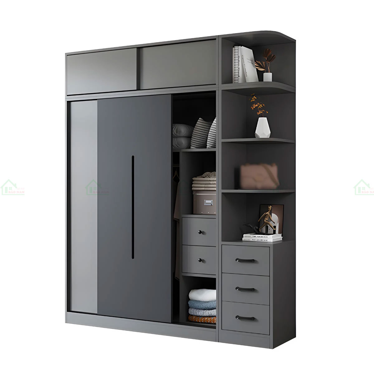 Tủ Quần Áo Gỗ MDF Cánh Lùa Hiện Đại TAL25