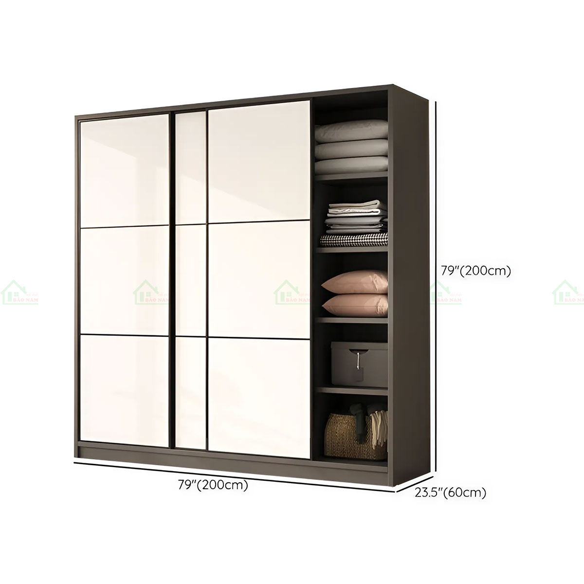 Tủ Quần Áo Gỗ MDF Cửa Lùa Đẹp Hiện Đại TAL15