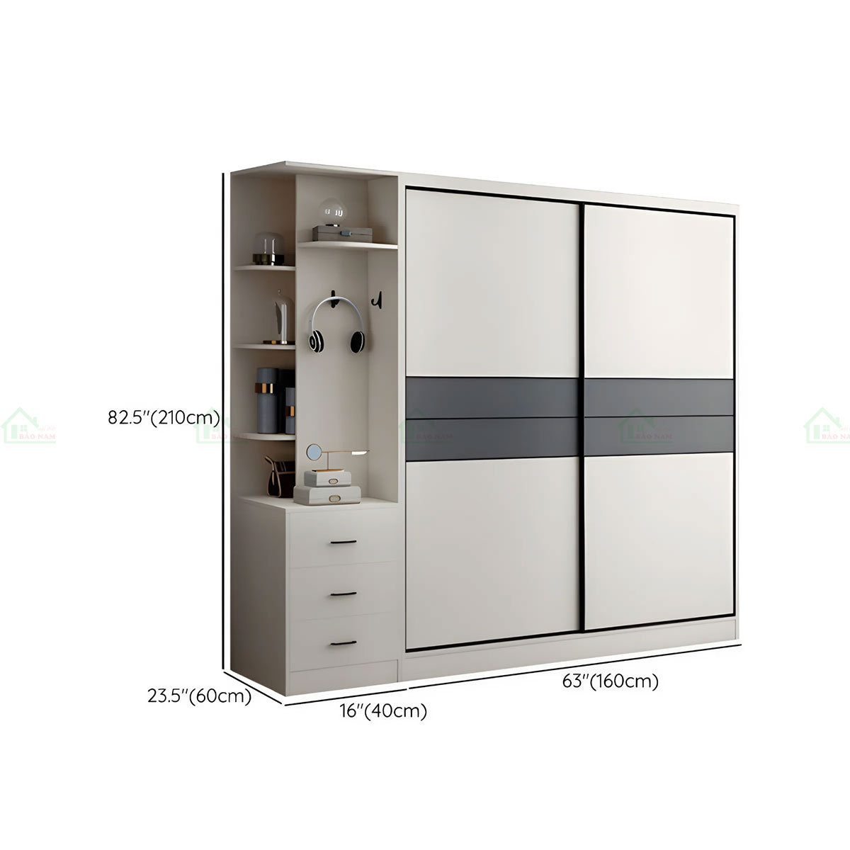 Tủ Quần Áo Gỗ MDF Cửa Lùa Đẹp TAL28