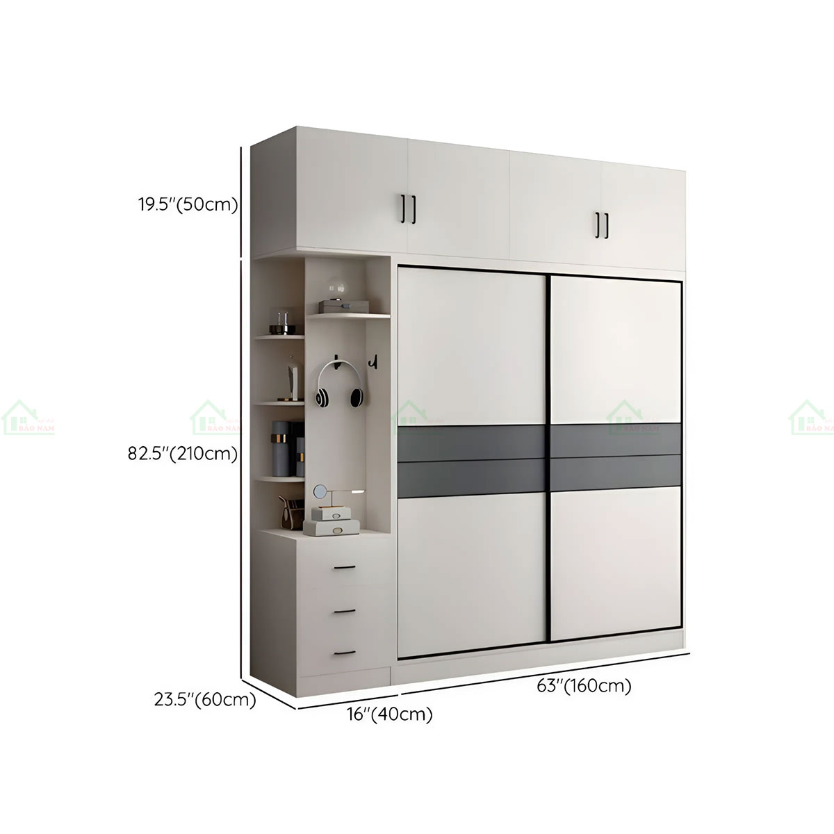 Tủ Quần Áo Gỗ MDF Cửa Lùa Đẹp TAL28