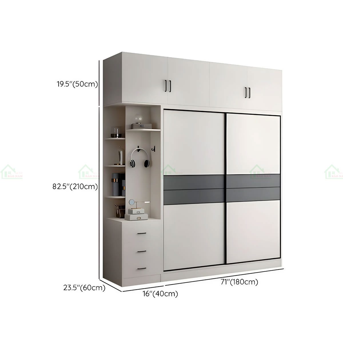 Tủ Quần Áo Gỗ MDF Cửa Lùa Đẹp TAL28