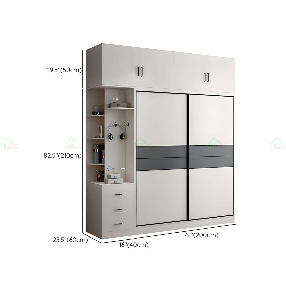 Tủ Quần Áo Gỗ MDF Cửa Lùa Đẹp TAL28