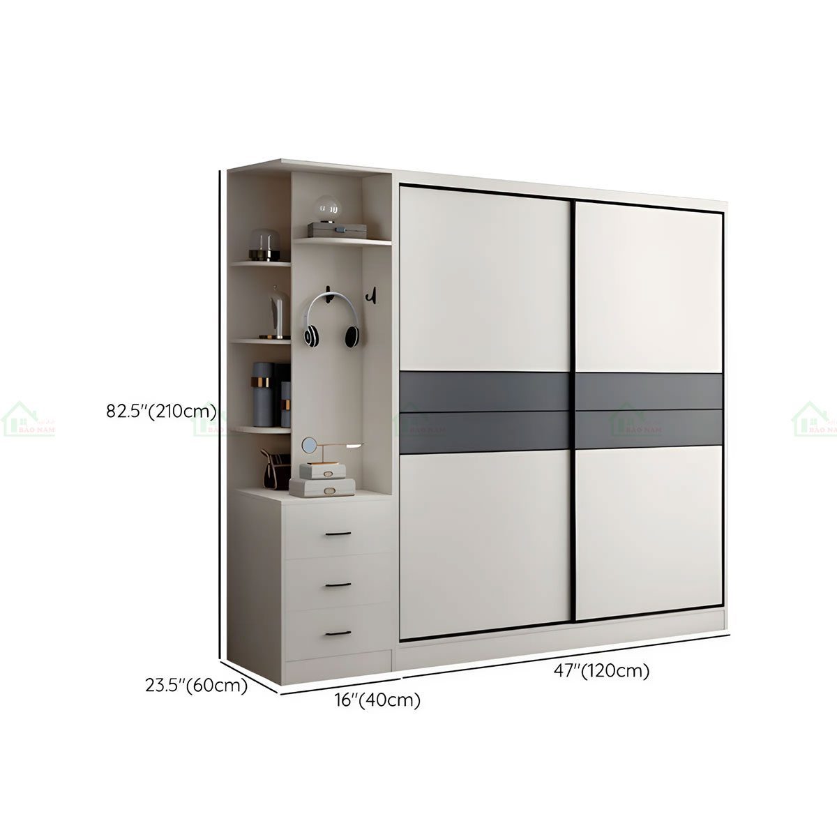 Tủ Quần Áo Gỗ MDF Cửa Lùa Đẹp TAL28