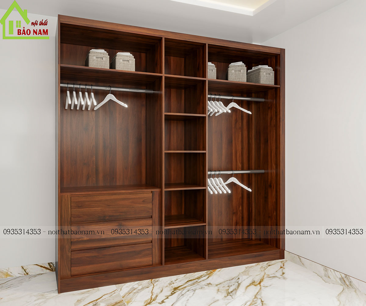 Tủ Quần Áo Gỗ MDF Đẹp Hiện Đại TA21
