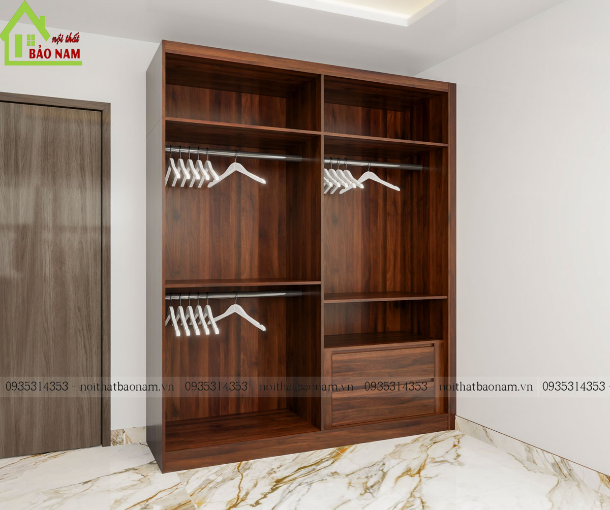 Tủ Quần Áo Gỗ MDF Đẹp Hiện Đại TA22