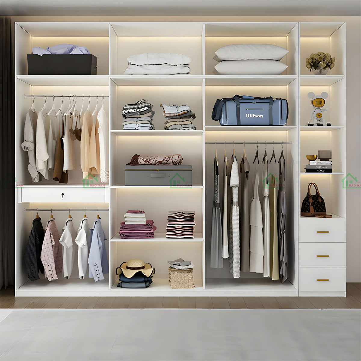 Tủ Quần Áo Gỗ MDF Giá Rẻ TA42