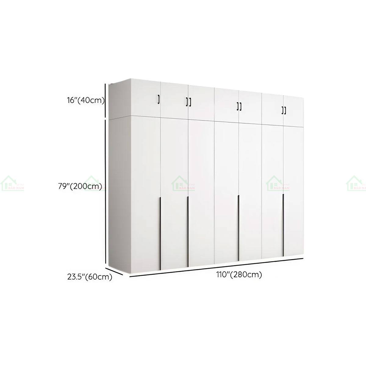 Tủ Quần Áo Gỗ MDF Melamine Màu Trắng Đẹp Hiện Đại TA39
