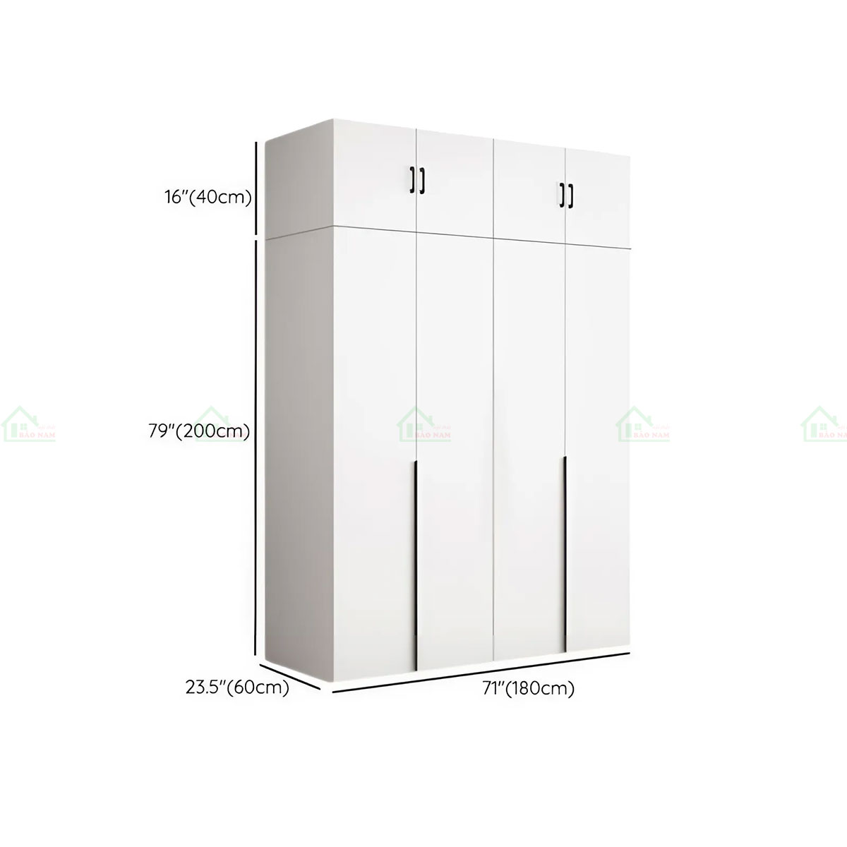 Tủ Quần Áo Gỗ MDF Melamine Màu Trắng Đẹp Hiện Đại TA39