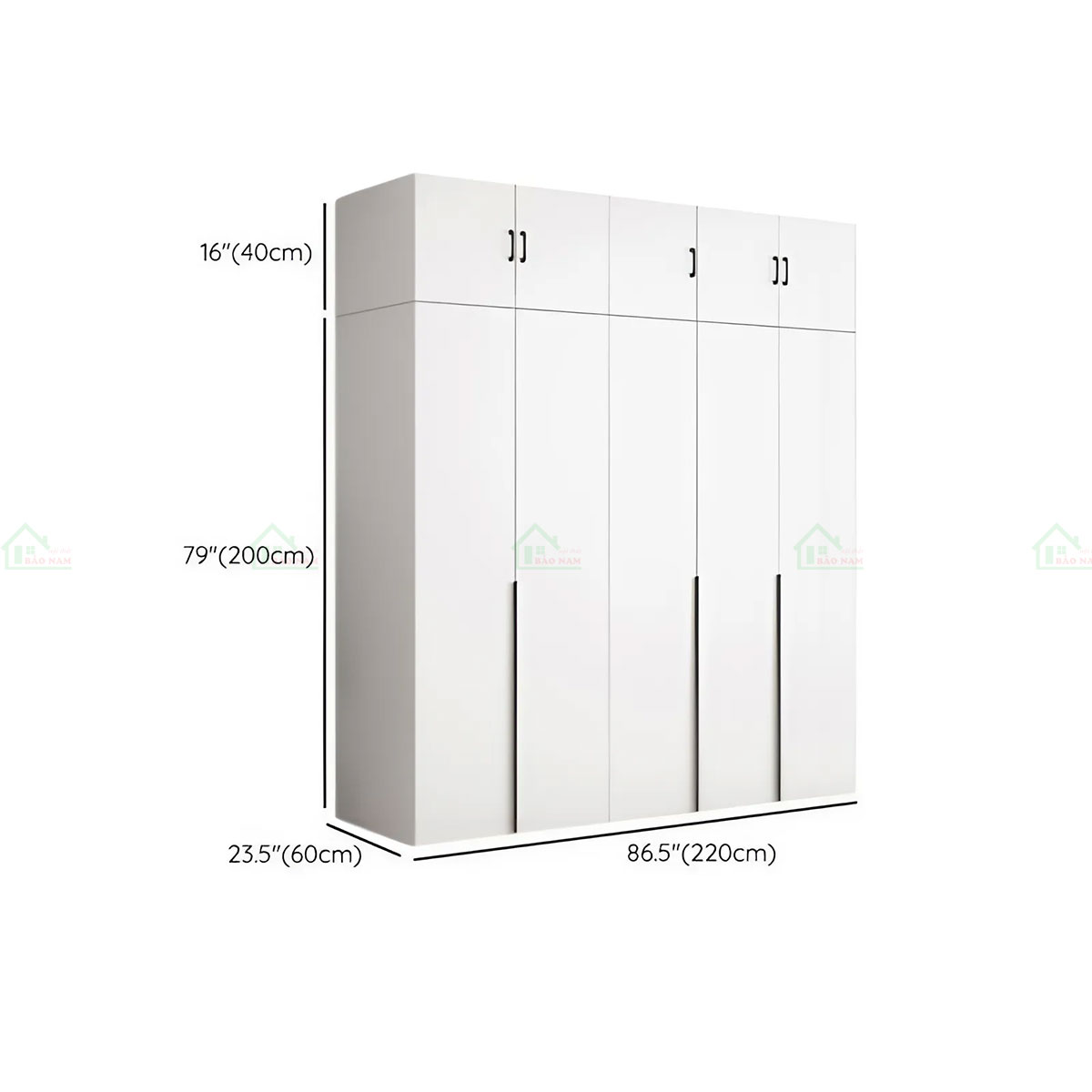 Tủ Quần Áo Gỗ MDF Melamine Màu Trắng Đẹp Hiện Đại TA39