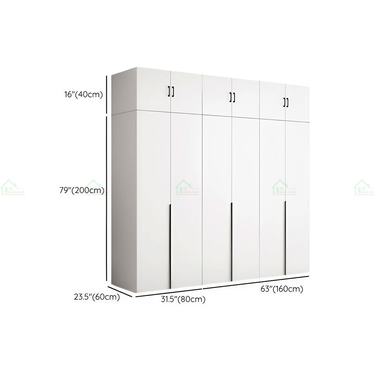 Tủ Quần Áo Gỗ MDF Melamine Màu Trắng Đẹp Hiện Đại TA39
