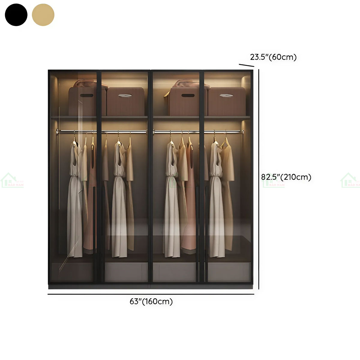 Tủ Quần Áo Kính Hiện Đại TK37