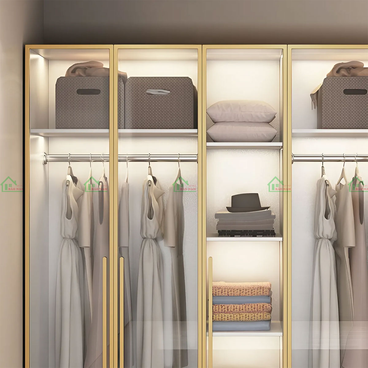 Tủ Quần Áo Kính Hiện Đại TK37