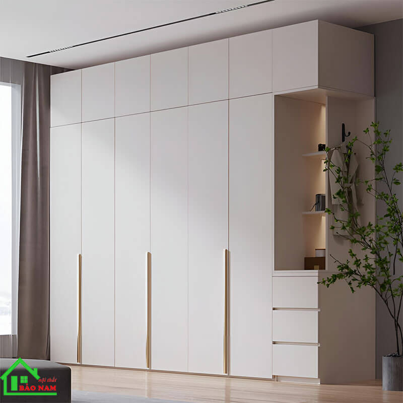 Mẫu tủ áo màu kem hiện đại, đa năng Mẫu tủ áo màu kem hiện đại, đa năng