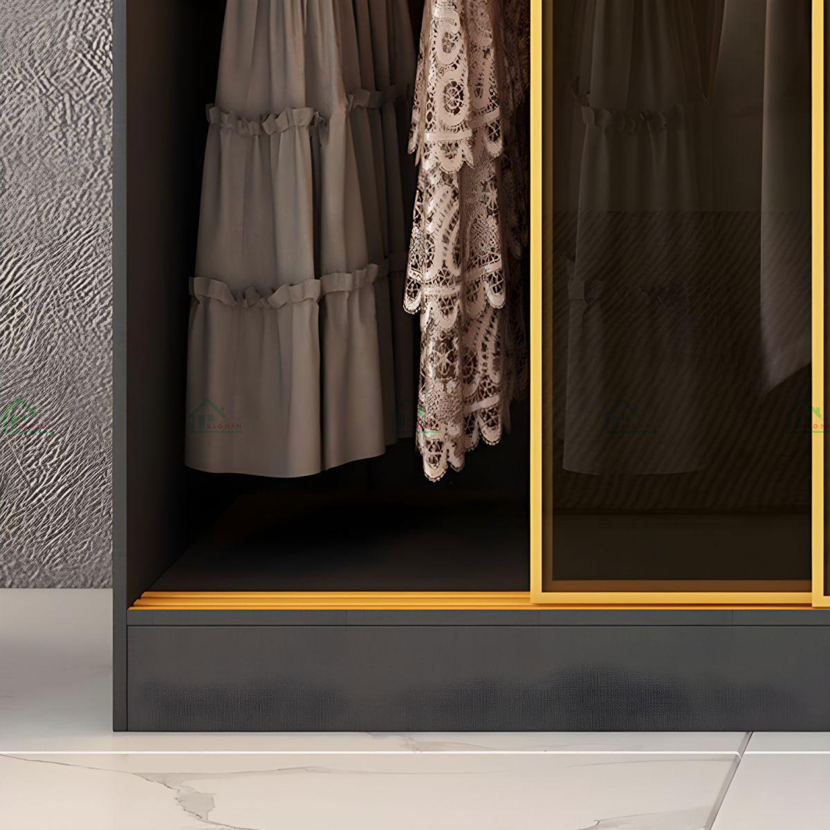 Tủ Quần Áo Nhôm Kính Cửa Lùa TK51