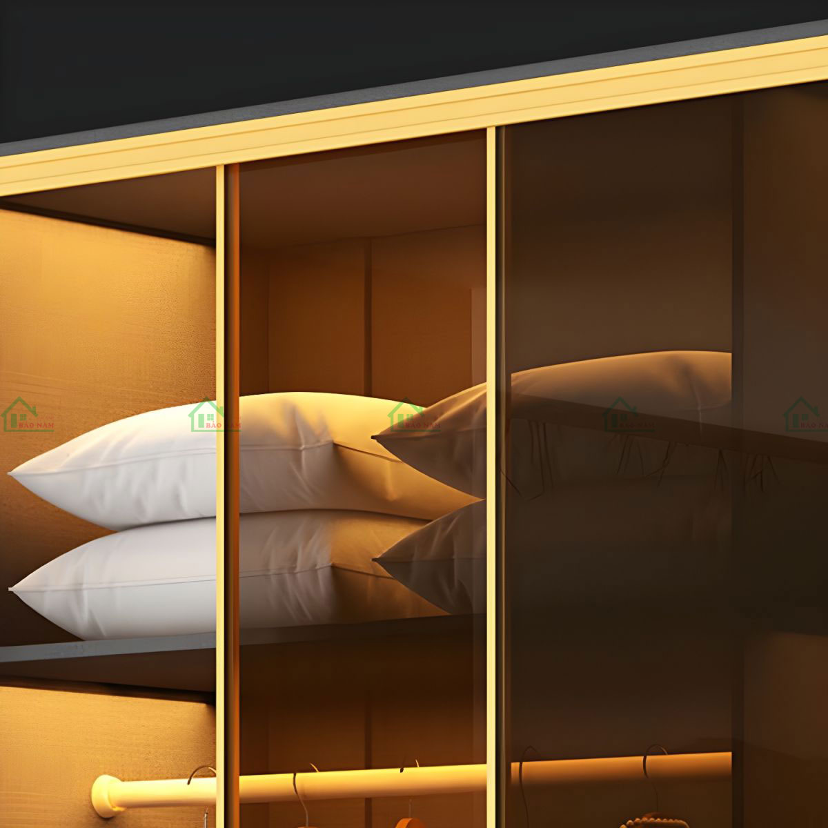 Tủ Quần Áo Nhôm Kính Cửa Lùa TK51