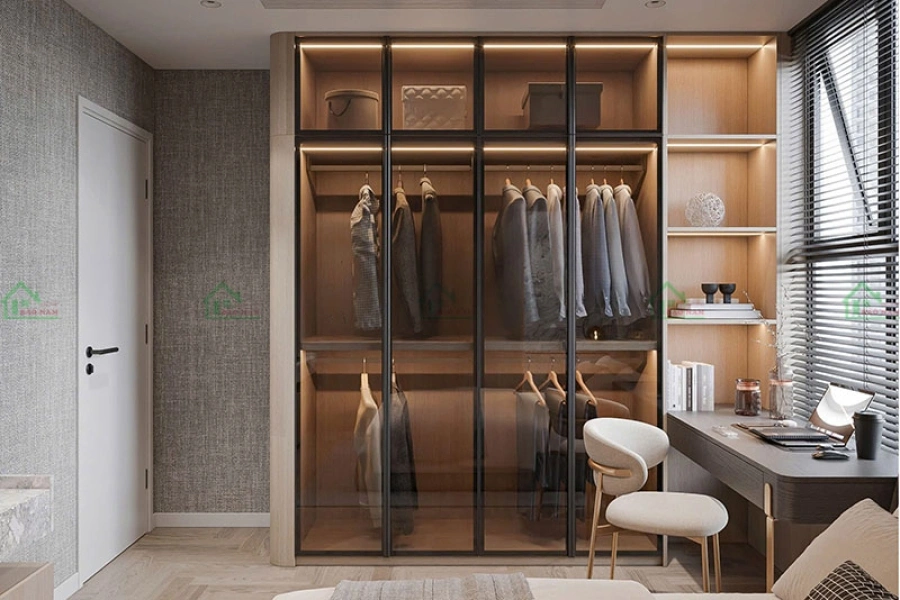 Tủ áo cánh kính hiện đại, tối ưu không gian căn hộ chung cư