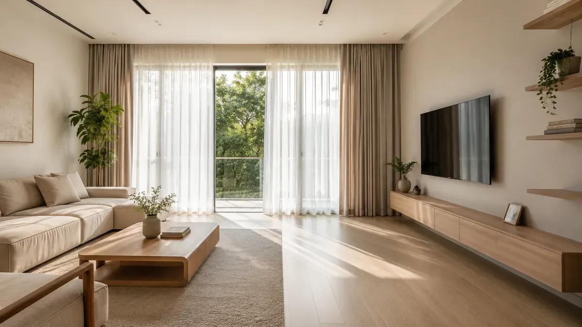 Ánh sáng tự nhiên giúp không gian Minimalism trở nên rộng rãi, thoáng đãng và có chiều sâu hơn.