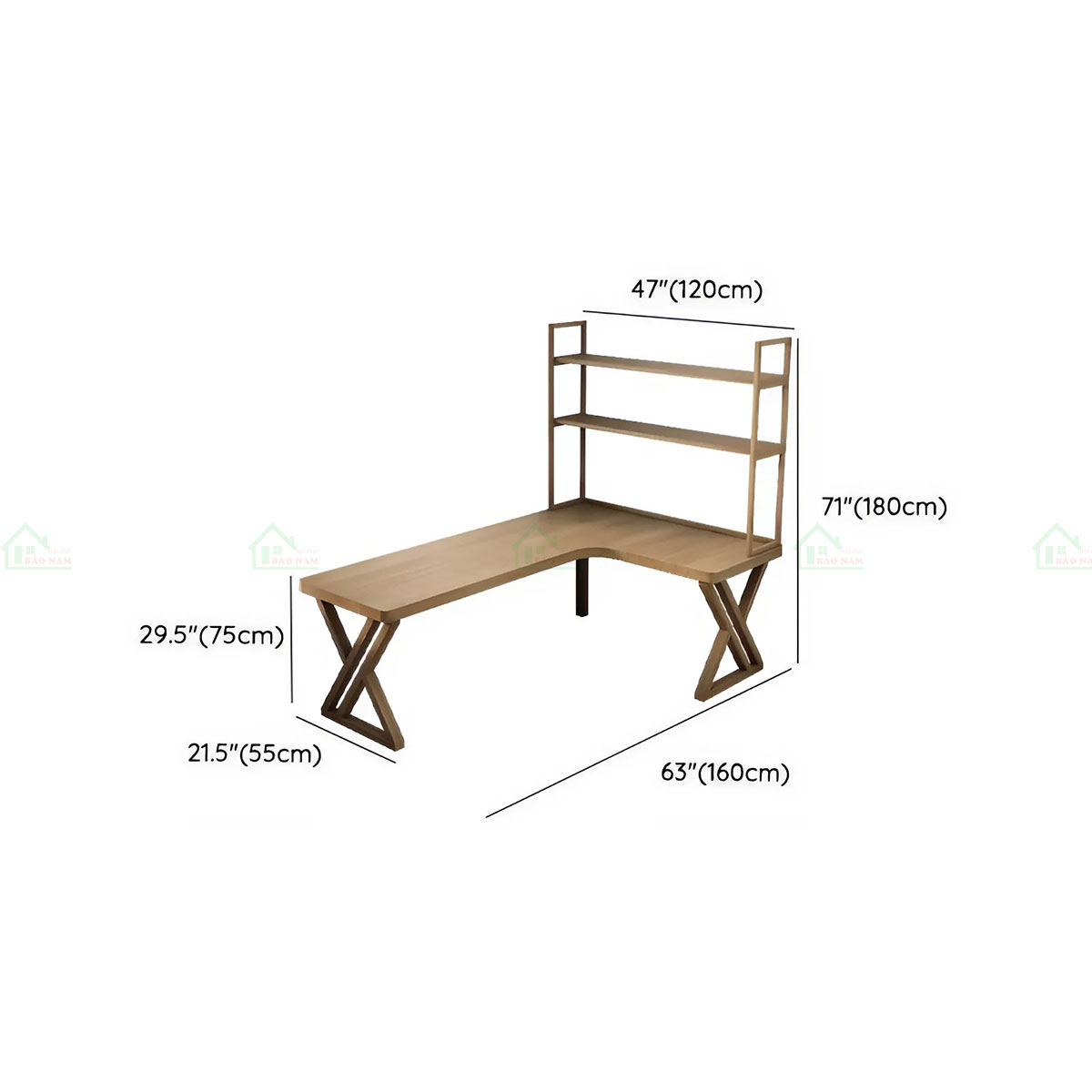 Bàn Làm Việc Chữ L Gỗ Tự Nhiên Hiện Đại Đơn Giản PLV18