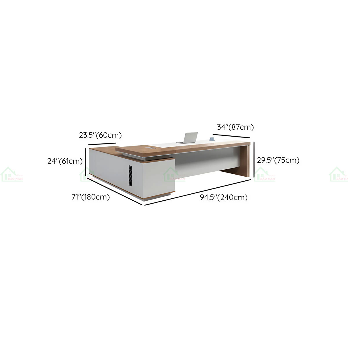 Bàn Làm Việc Giám Đốc Chữ L Hiện Đại Cao Cấp PLV08