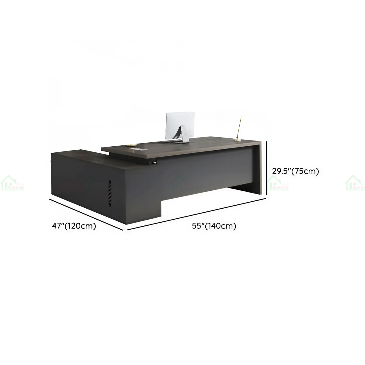 Bàn Làm Việc Giám Đốc Gỗ MDF Đẹp Hiện Đại PLV12