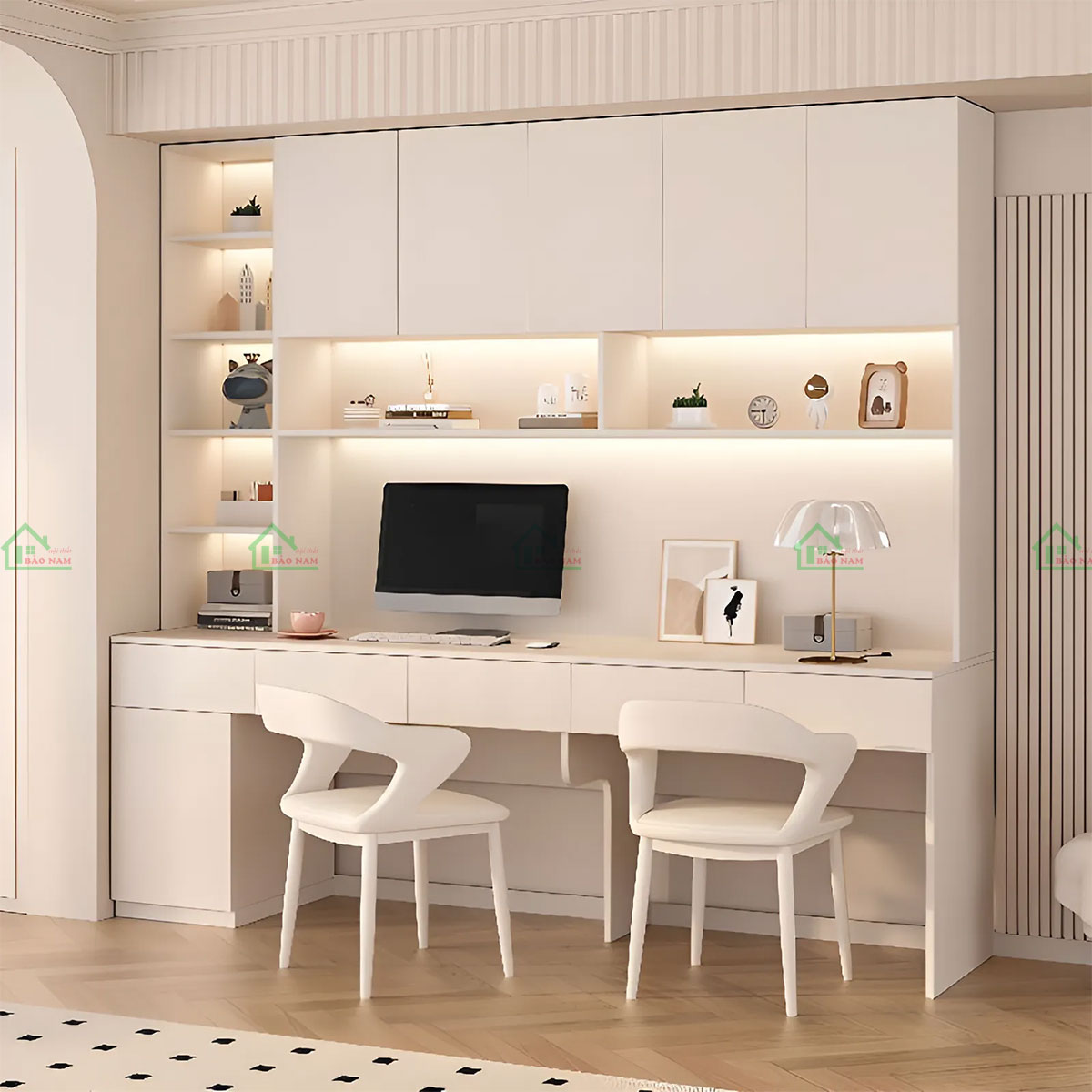 Bàn Làm Việc Gỗ Công Nghiệp MDF Đẹp Hiện Đại PLV21