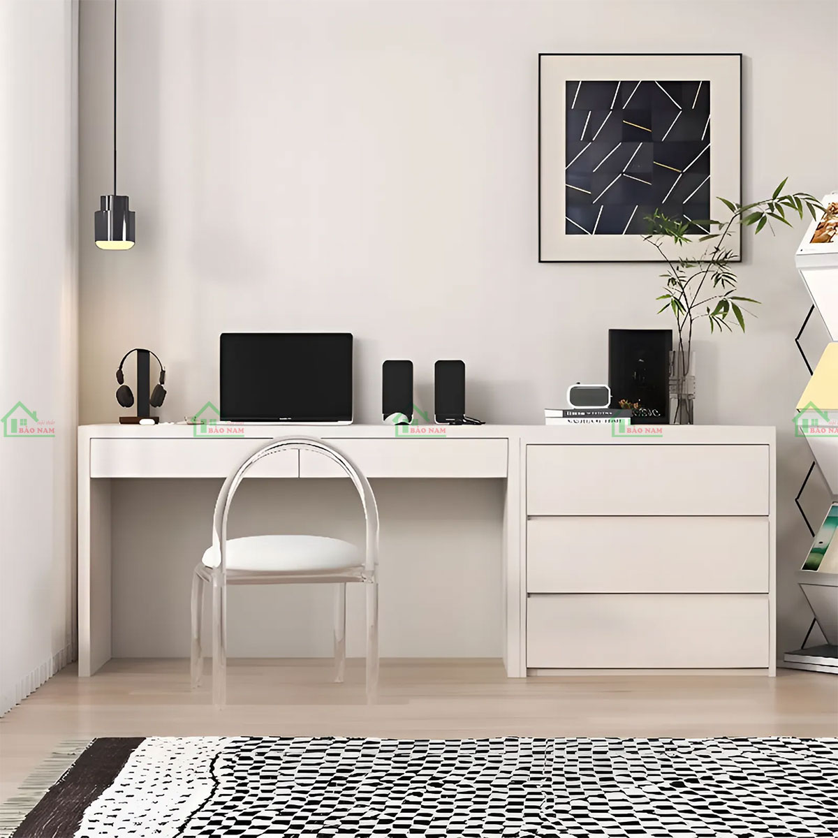 Bàn Làm Việc Gỗ Công Nghiệp MDF Hiện Đại Tối Giản PLV23