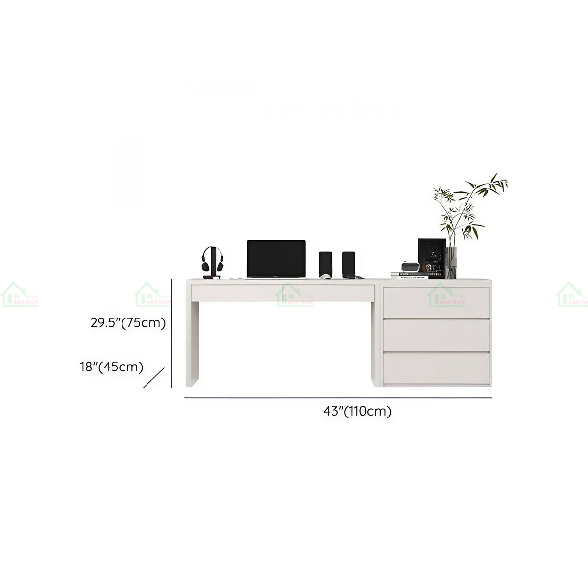 Bàn Làm Việc Gỗ Công Nghiệp MDF Hiện Đại Tối Giản PLV23
