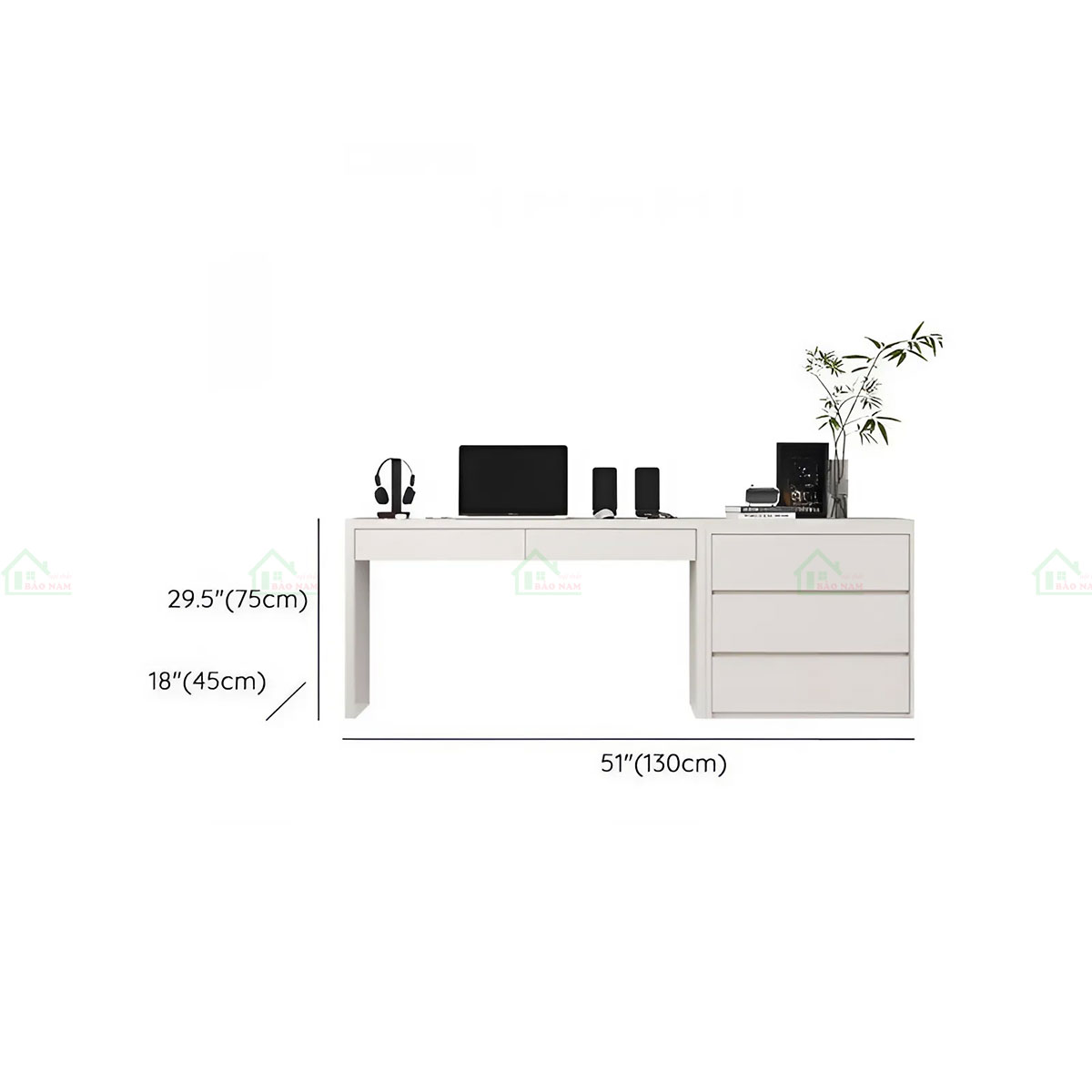 Bàn Làm Việc Gỗ Công Nghiệp MDF Hiện Đại Tối Giản PLV23