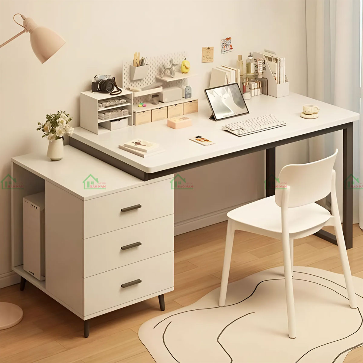 Bàn Làm Việc Gỗ MDF Đẹp Hiện Đại PLV27