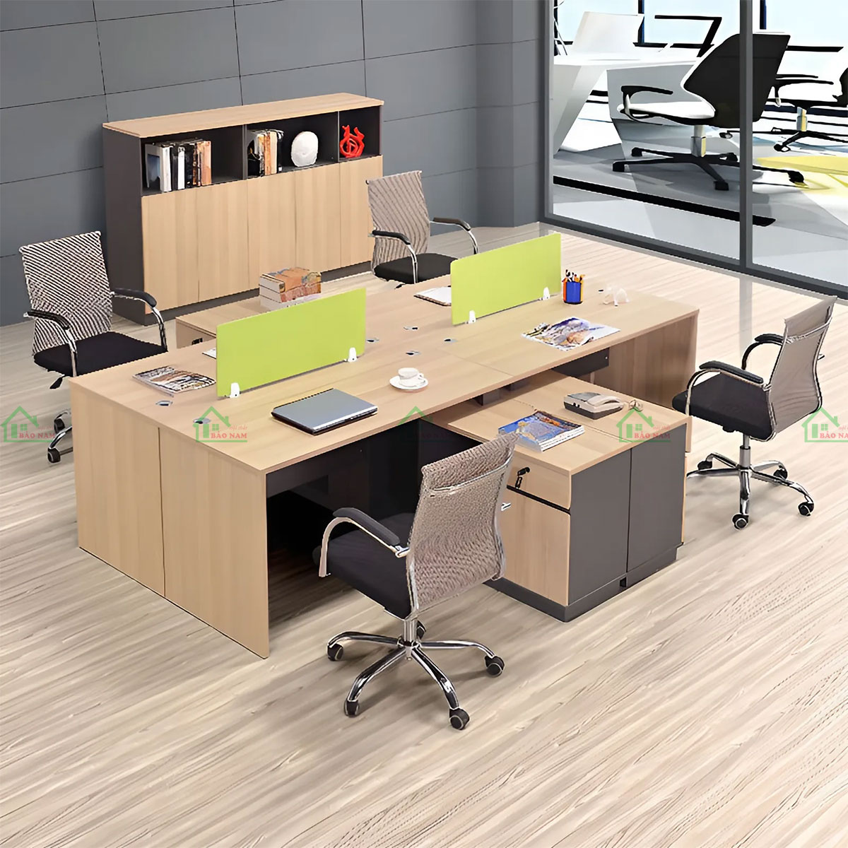 Bàn Làm Việc Văn Phòng Gỗ MDF Đẹp Hiện Đại PLV16