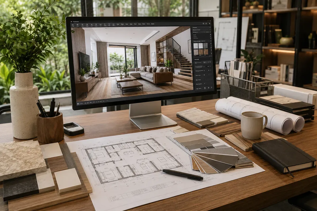 Phối cảnh 3D giúp gia chủ hình dung không gian trước khi thi công.