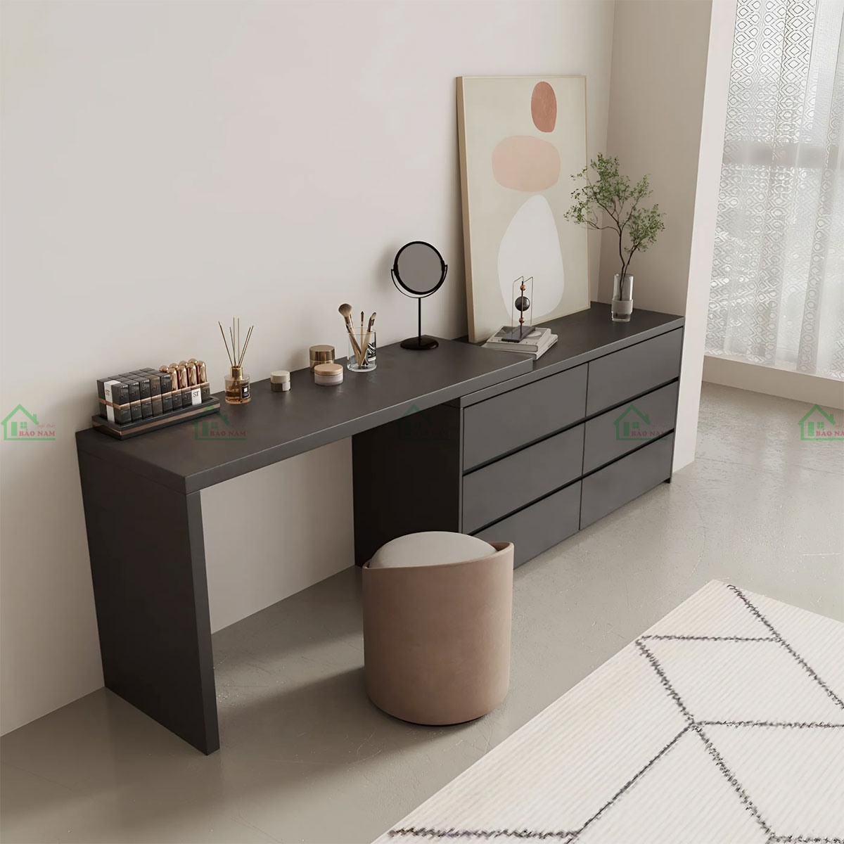 Thiết kế tối giản, hiện đại với tông màu chủ đạo là đen, tạo cảm giác tinh tế và sang trọng.