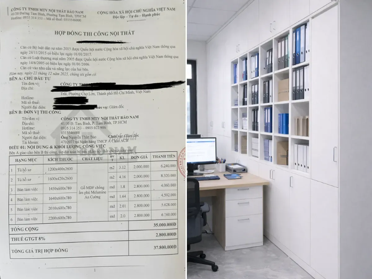 Bản vẽ thiết kế nội thất trước khi sản xuất tại xưởng