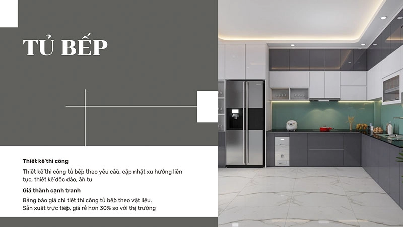 Bảng báo giá thi công tủ bếp