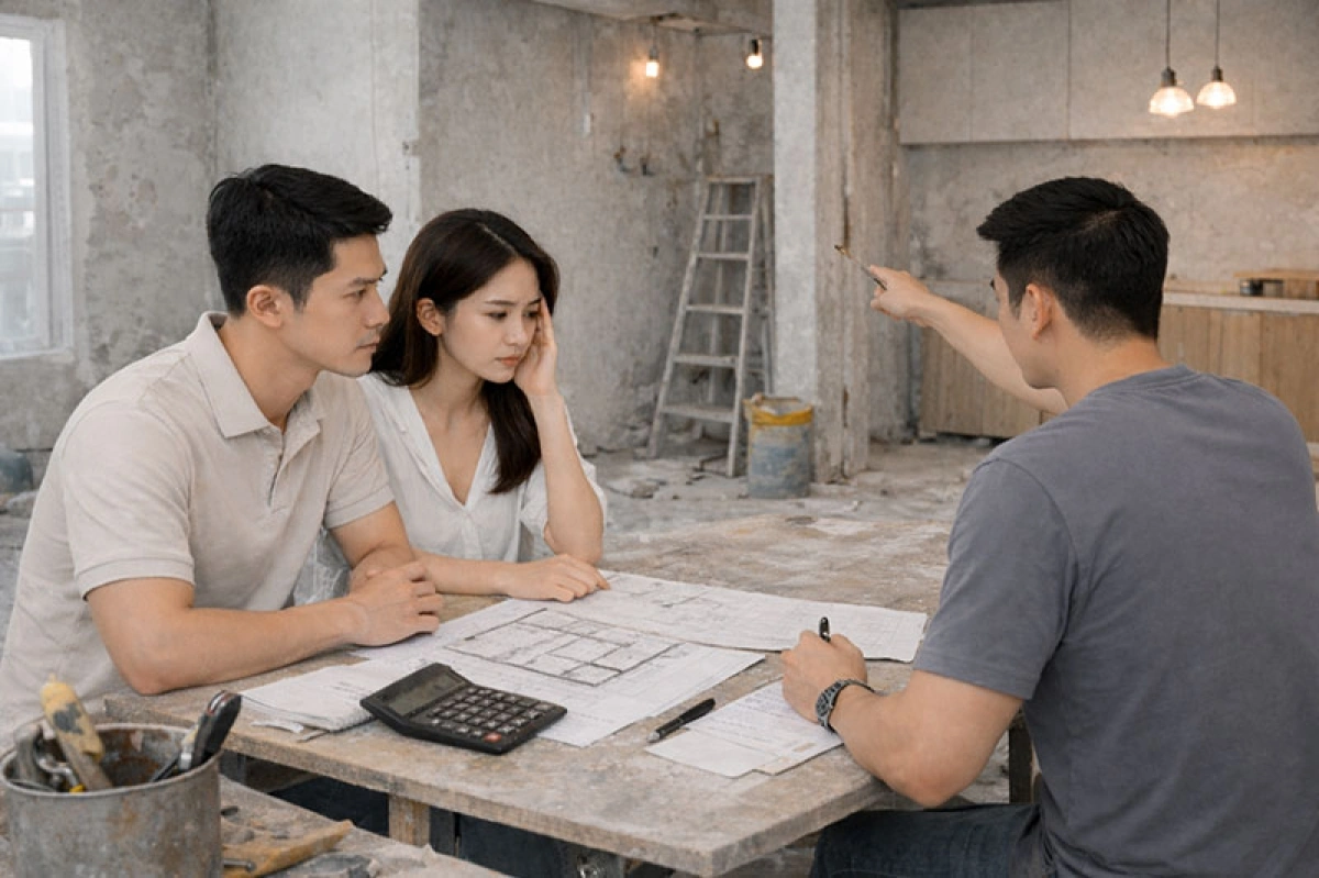 Rủi ro phát sinh khi chọn báo giá thi công nội thất giá rẻ