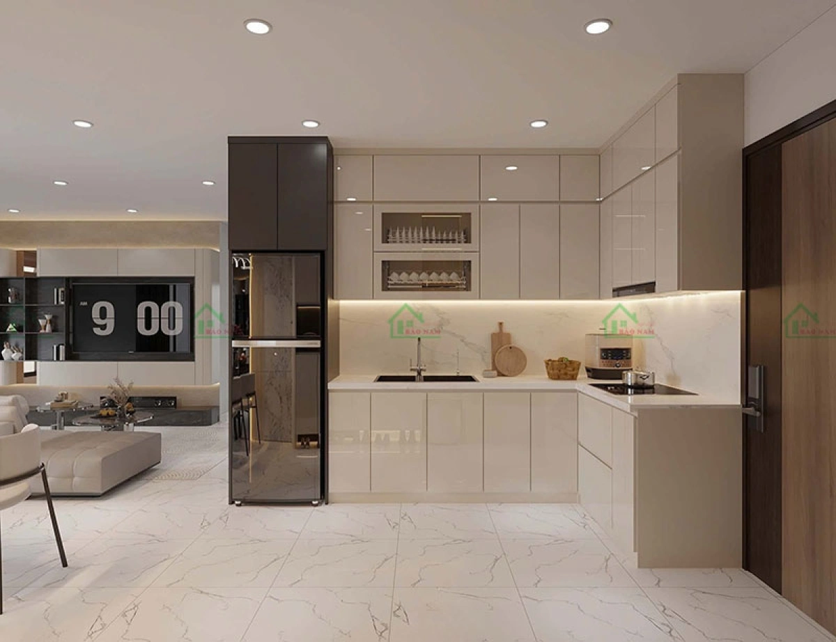 Báo giá tủ bếp gỗ nghiệp trọn gói mdf lõi xanh