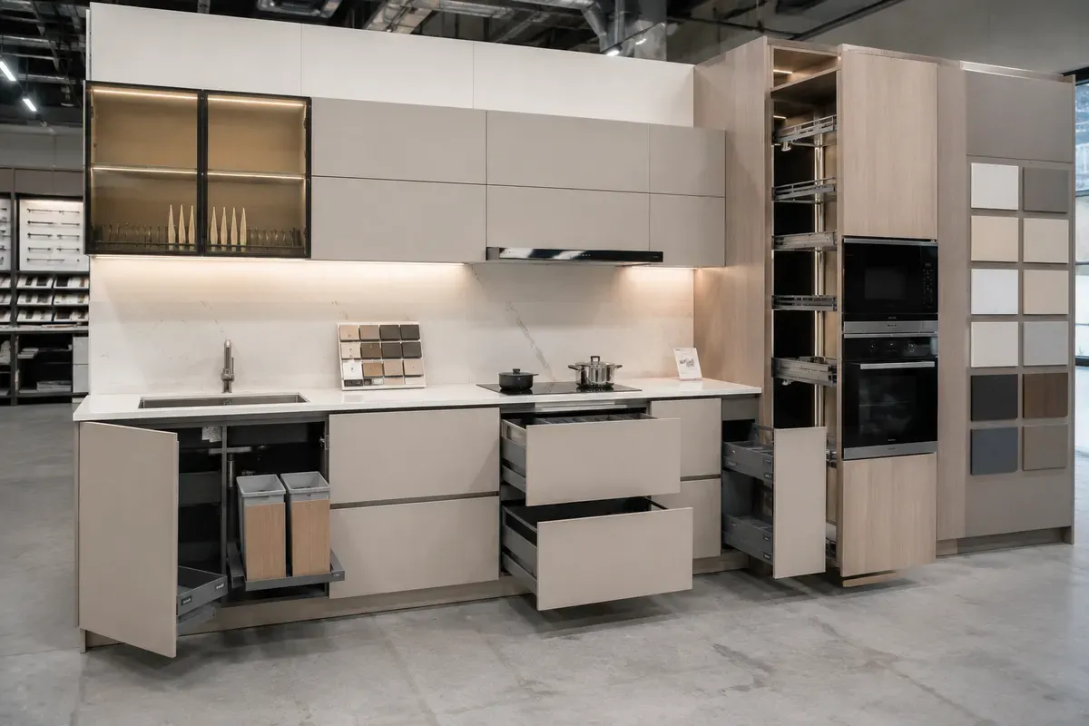 Báo giá tủ bếp được xác định theo vật liệu, kích thước và phụ kiện sử dụng.