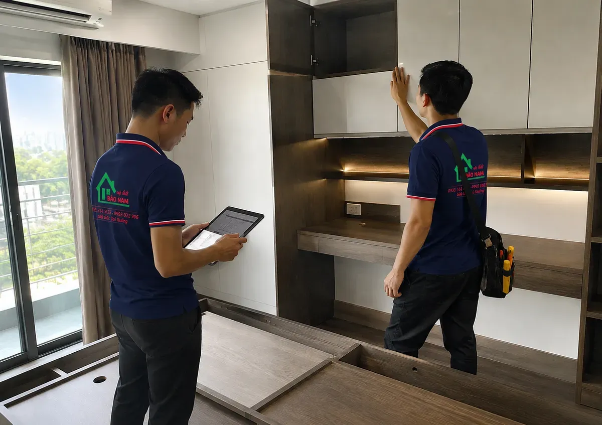 Nội Thất Bảo Nam cam kết thi công đúng bản vẽ, đúng tiến độ và đúng chất lượng.