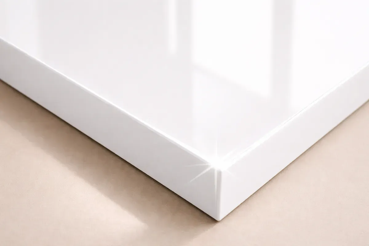 Bề mặt bóng gương giúp tăng cảm giác hiện đại cho phòng ngủ
