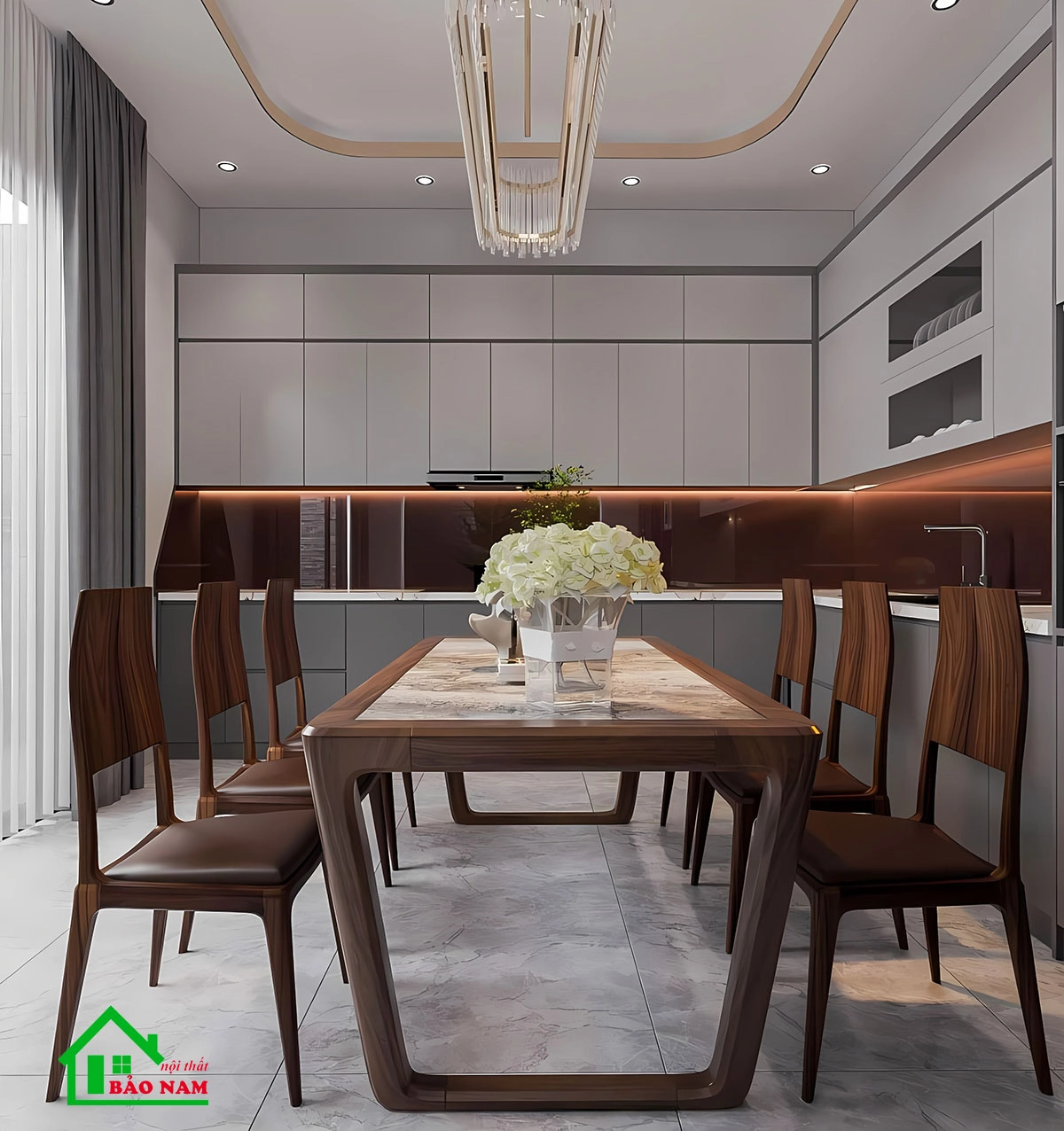 Tủ bếp sử dụng vật liệu Melamine An Cường chất lượng